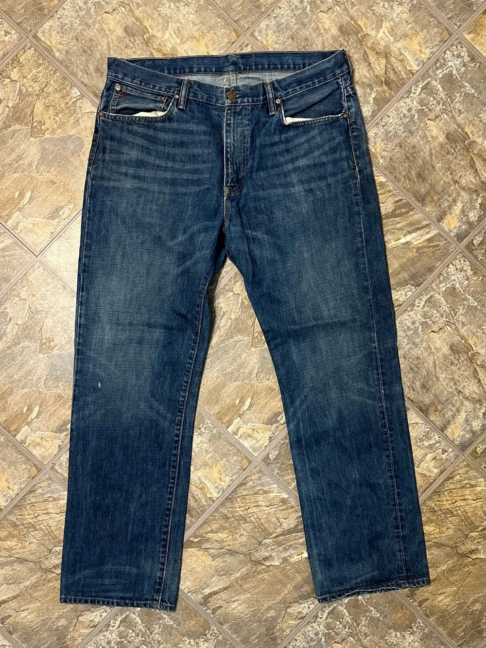 Polo Ralph Lauren Vintage 67 Blue Jeans Mens 36x32 Dark Wash Denim